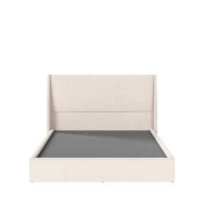 Cama Estofada Queen com Cabeceira Ayla - Linho Texturizado Off White