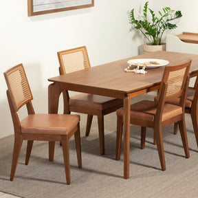 Mesa de Jantar Retangular para 6 Lugares New Lauren 182 cm - Natural c/ Canella