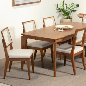 Mesa de Jantar Retangular para 8 Lugares New Lauren 208 cm - Natural c/ Canella