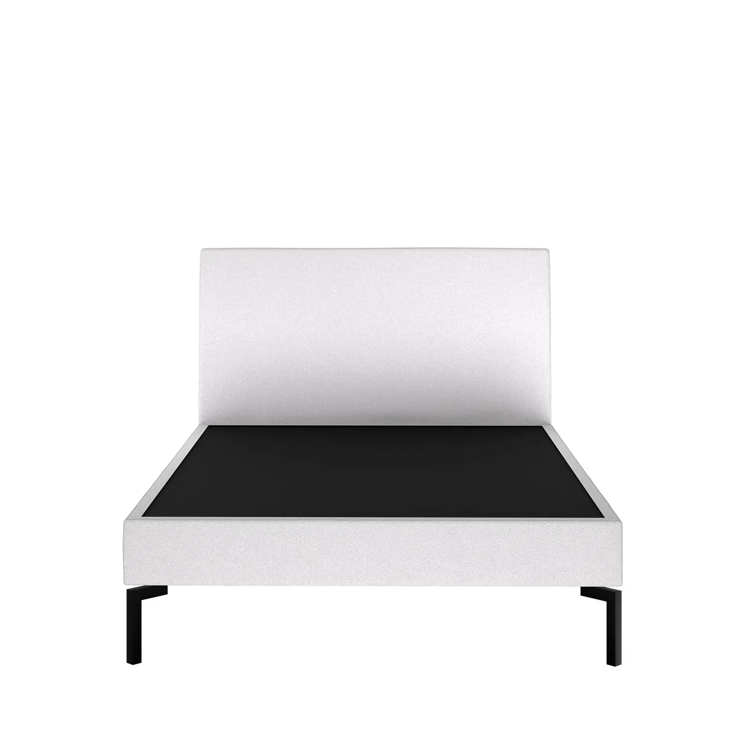 Cama Casal Estofada Amália - Bouclê Branco c/ Preto