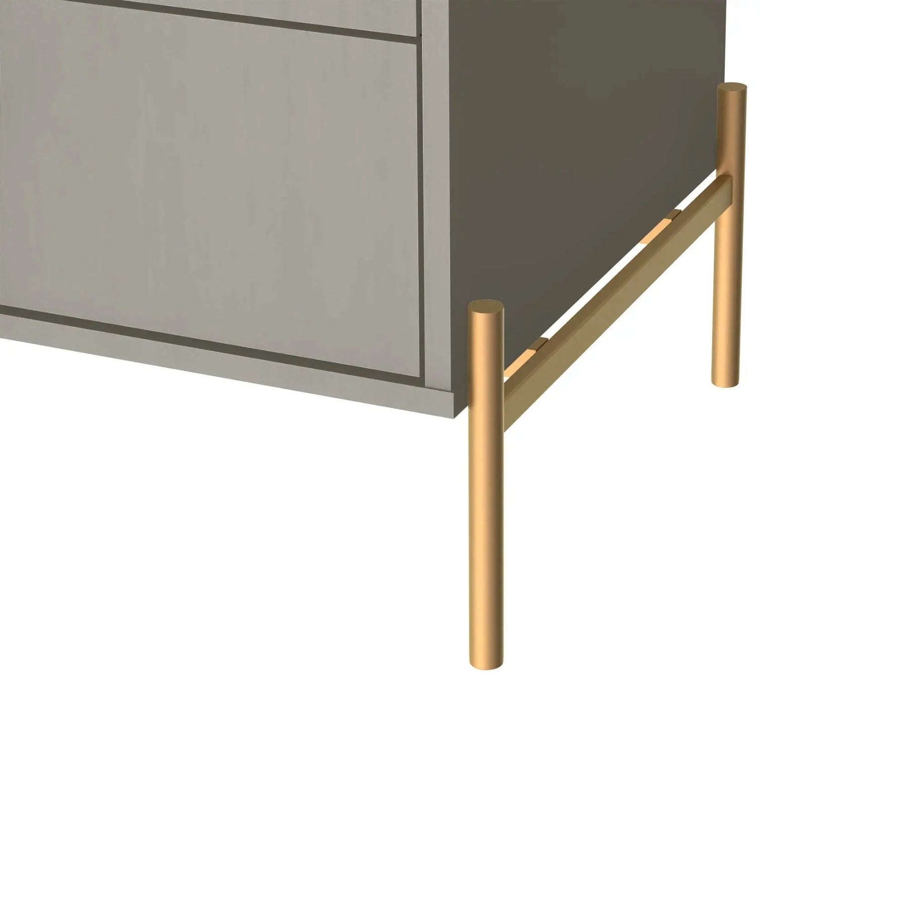 Cômoda c/ 6 Gavetas Jasper 180 cm - Grigio Gloss c/ Dourado