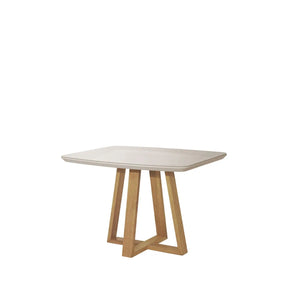 Mesa de Jantar Bennett c/ Vidro 115 cm - Cinamomo c/ Vidro Off White