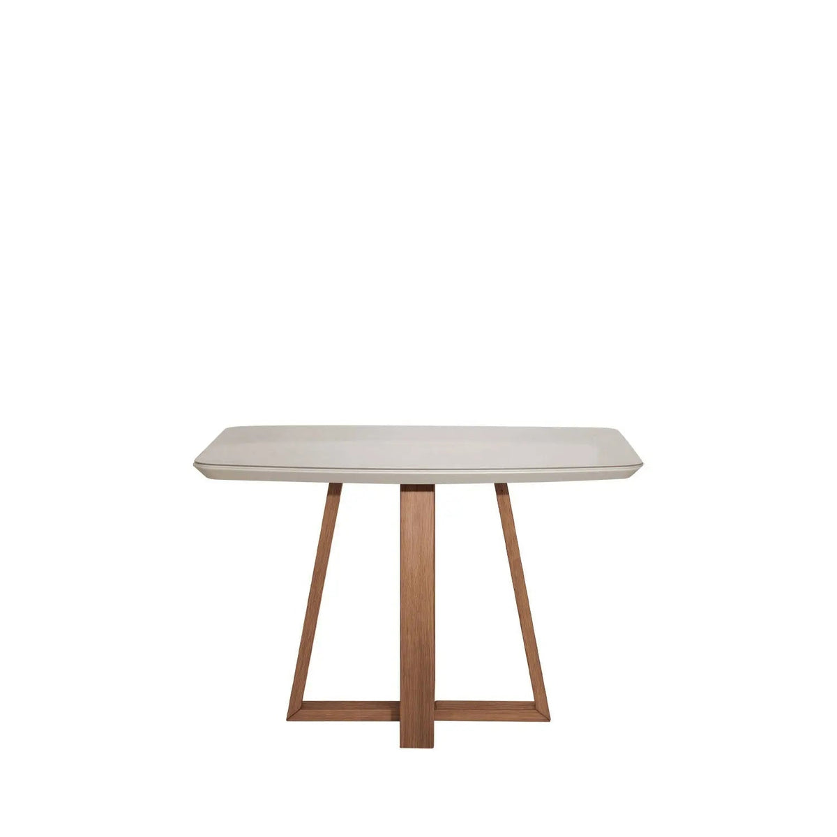 Mesa de Jantar Bennett c/ Vidro 115 cm - Natural c/ Vidro Off White