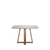 Mesa de Jantar Bennett c/ Vidro 115 cm - Natural c/ Vidro Off White