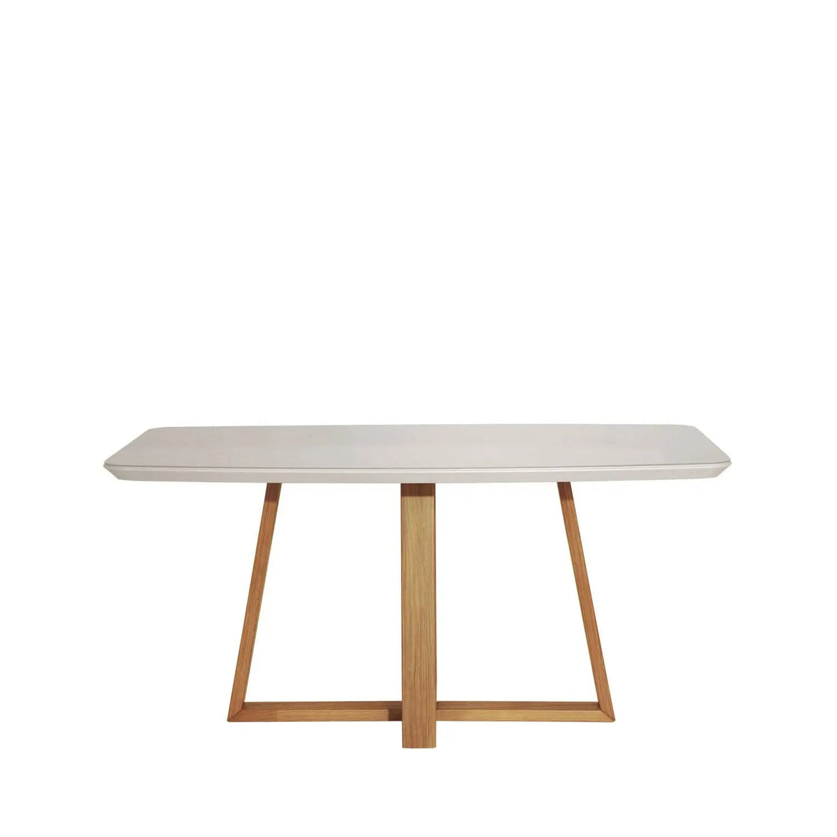 Mesa de Jantar Bennett c/ Vidro 160 cm - Cinamomo c/ Vidro Off White