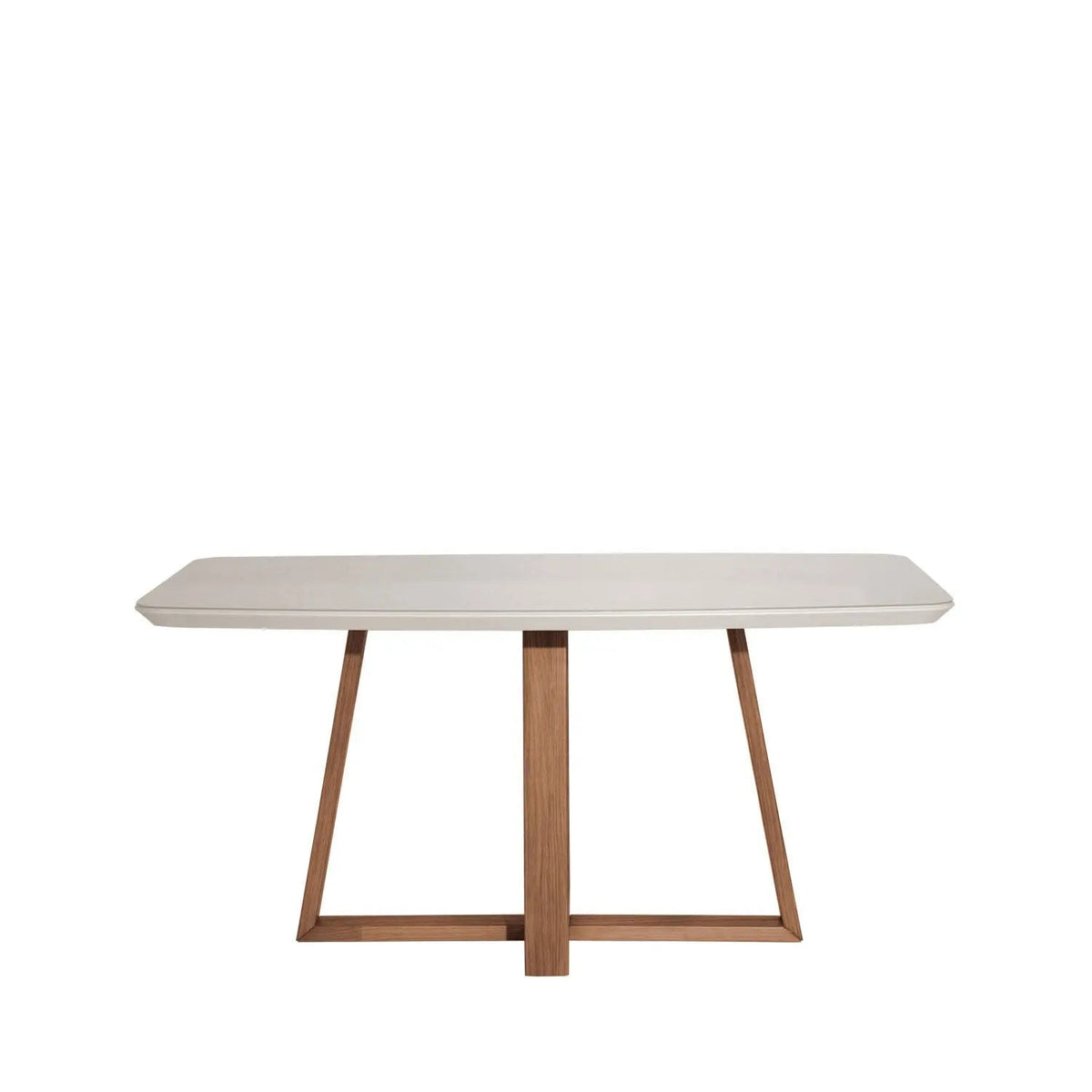 Mesa de Jantar Bennett c/ Vidro 160 cm - Natural c/ Vidro Off White