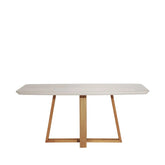 Mesa de Jantar Bennett c/ Vidro 180 cm - Cinamomo c/ Vidro Off White