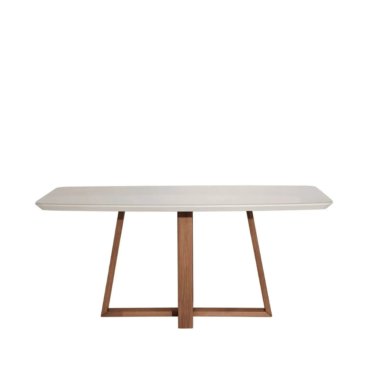 Mesa de Jantar Bennett c/ Vidro 180 cm - Natural c/ Vidro Off White