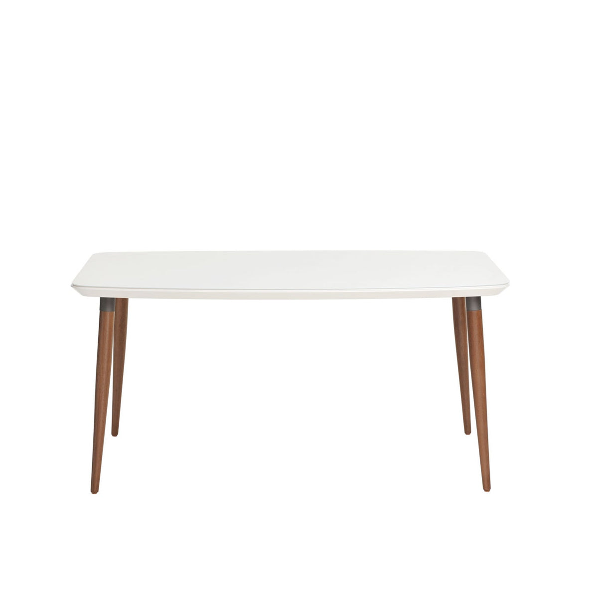 Mesa de Jantar Camille 160 cm - Natural c/ Vidro Branco