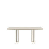 Mesa de Jantar c/ Vidro Line 184 cm - Champanhe