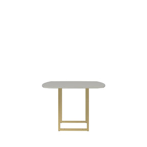 Mesa de Jantar c/ Vidro Line 219 cm - Off White Fosco c/ Dourado