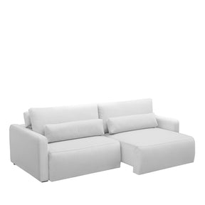 Sofá Retrátil e Reclinável 4 Lugares Raver 240 cm - Linho Off White