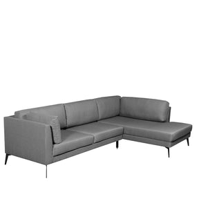 Sofá com Chaise Lado Direito Addison 304 cm - Linho Cinza