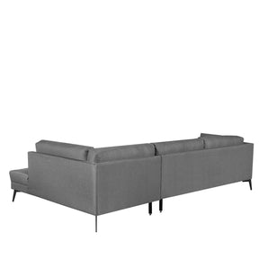 Sofá com Chaise Lado Direito Addison 304 cm - Linho Cinza