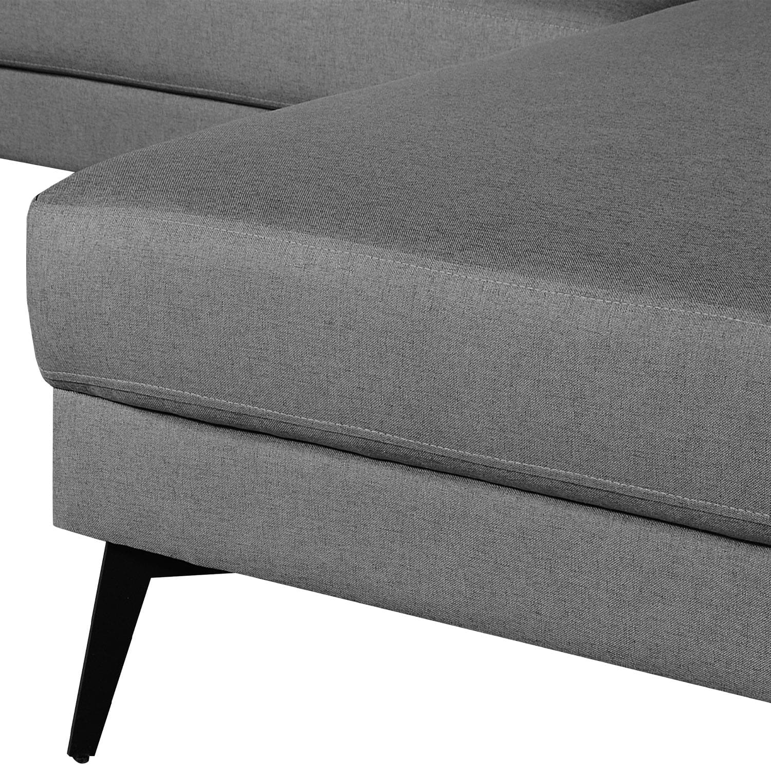 Sofá com Chaise Lado Direito Addison 304 cm - Linho Cinza