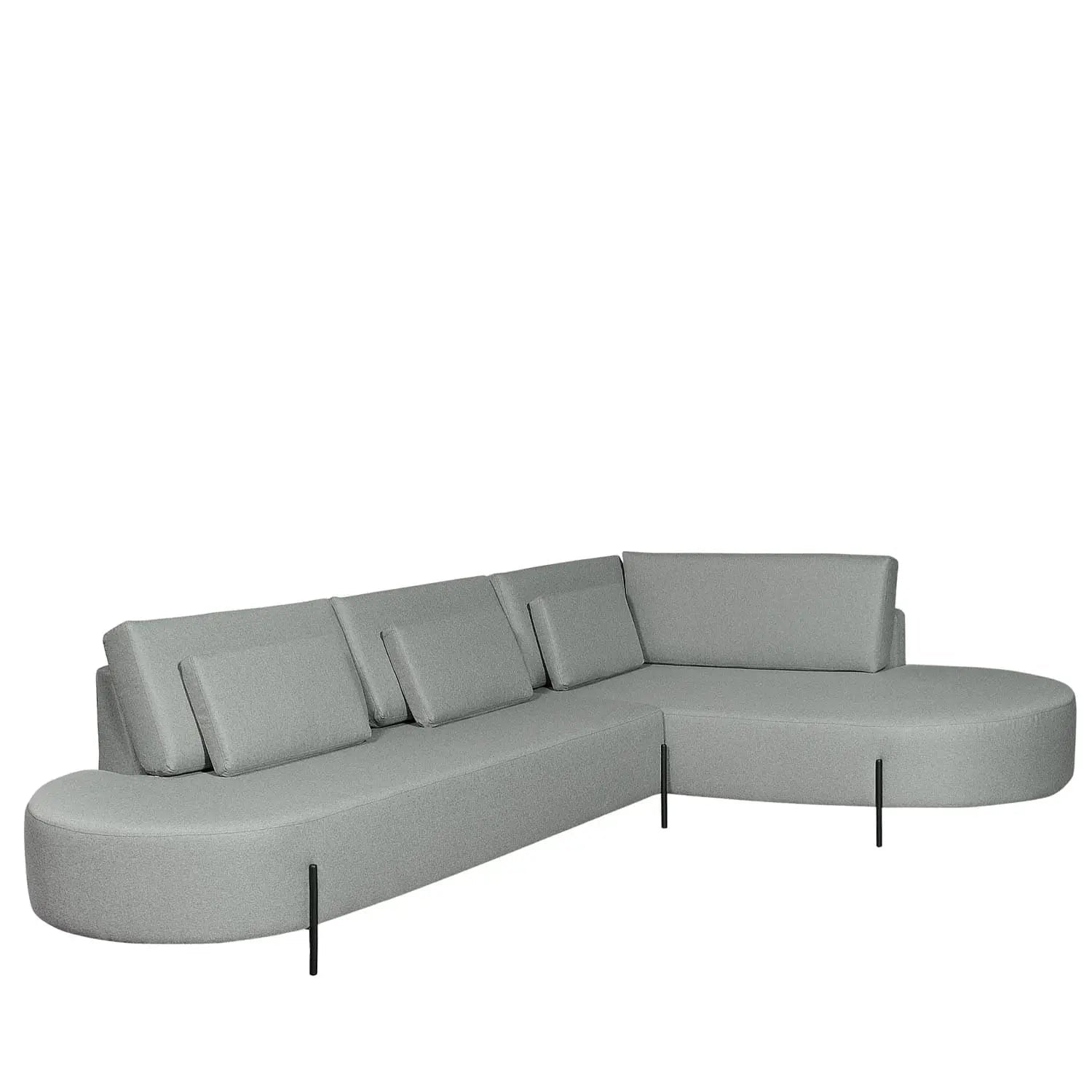 Sofá com Chaise Lado Direito Portman 309 cm - Linho Cinza