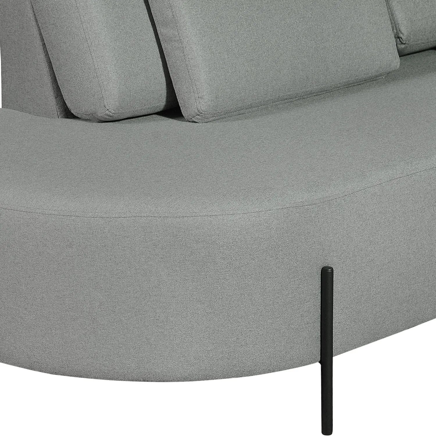 Sofá com Chaise Lado Direito Portman 309 cm - Linho Cinza