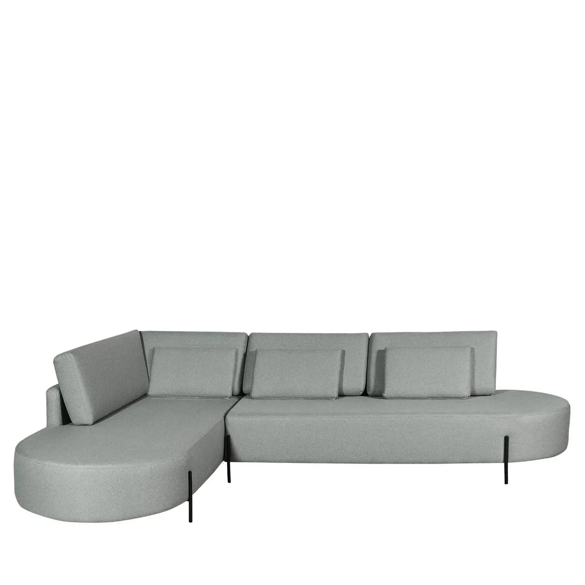 Sofá com Chaise Lado Esquerdo Portman 309 cm - Linho Cinza