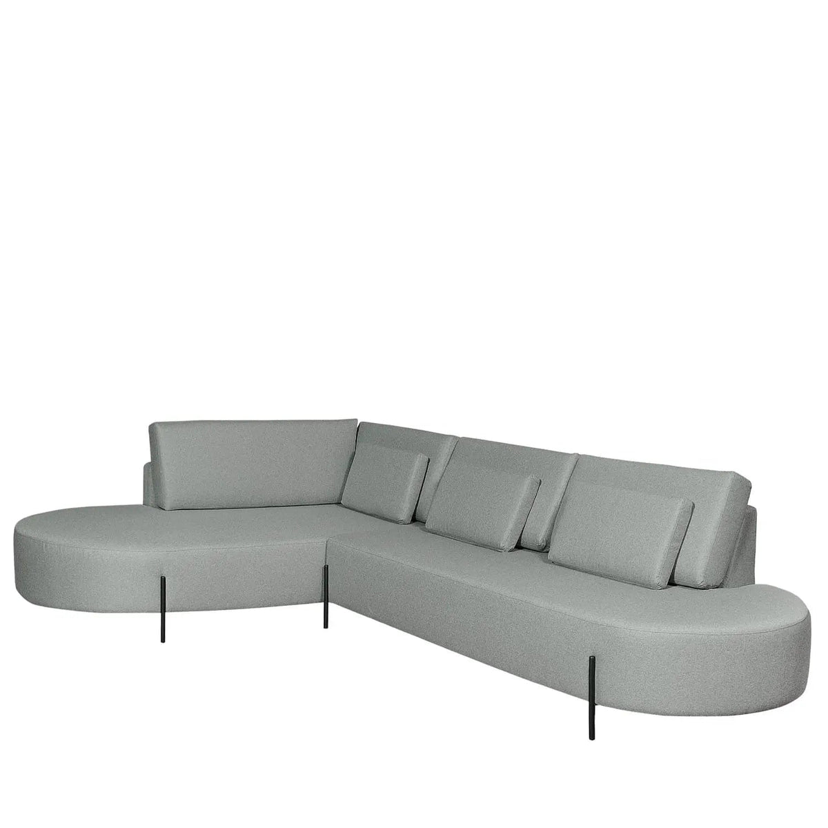 Sofá com Chaise Lado Esquerdo Portman 309 cm - Linho Cinza