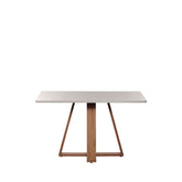 Mesa de Jantar Retangular c/ Vidro para 4 Lugares Avena 135 cm - Canella c/ Off White Fosco