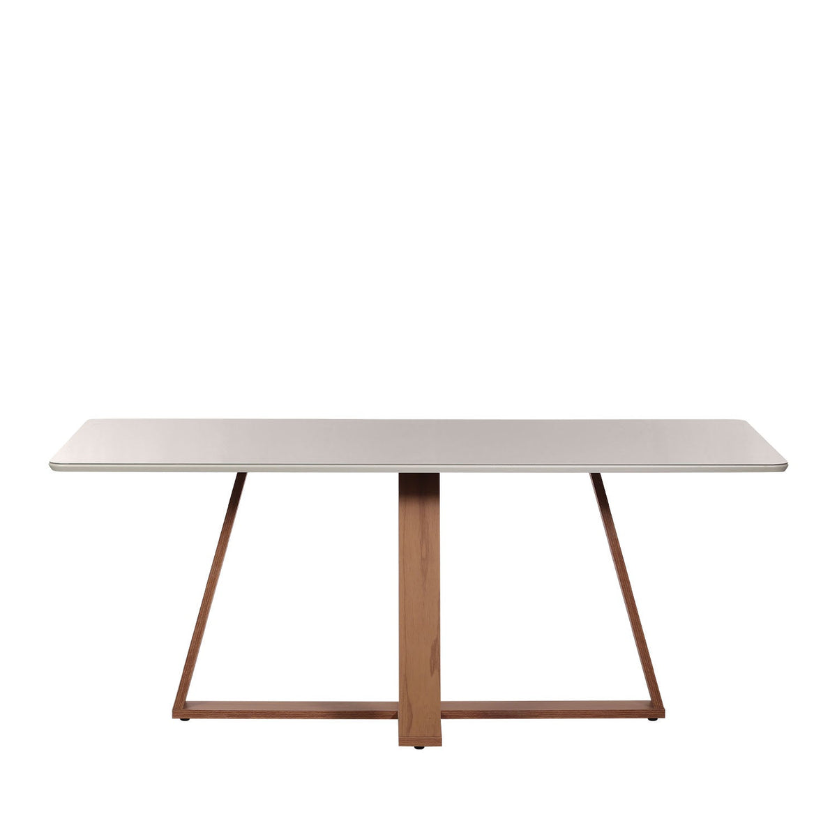 Mesa de Jantar Retangular c/ Vidro para 6 Lugares Avena 184 cm - Canella c/ Off White Fosco