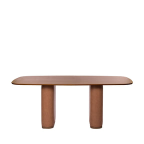 Mesa de Jantar Retangular para 6 Lugares Lintz 184 cm - Canella c/ PU Caramelo