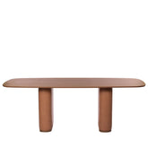 Mesa de Jantar Retangular para 8 Lugares Lintz 219 cm - Canella c/ PU Caramelo